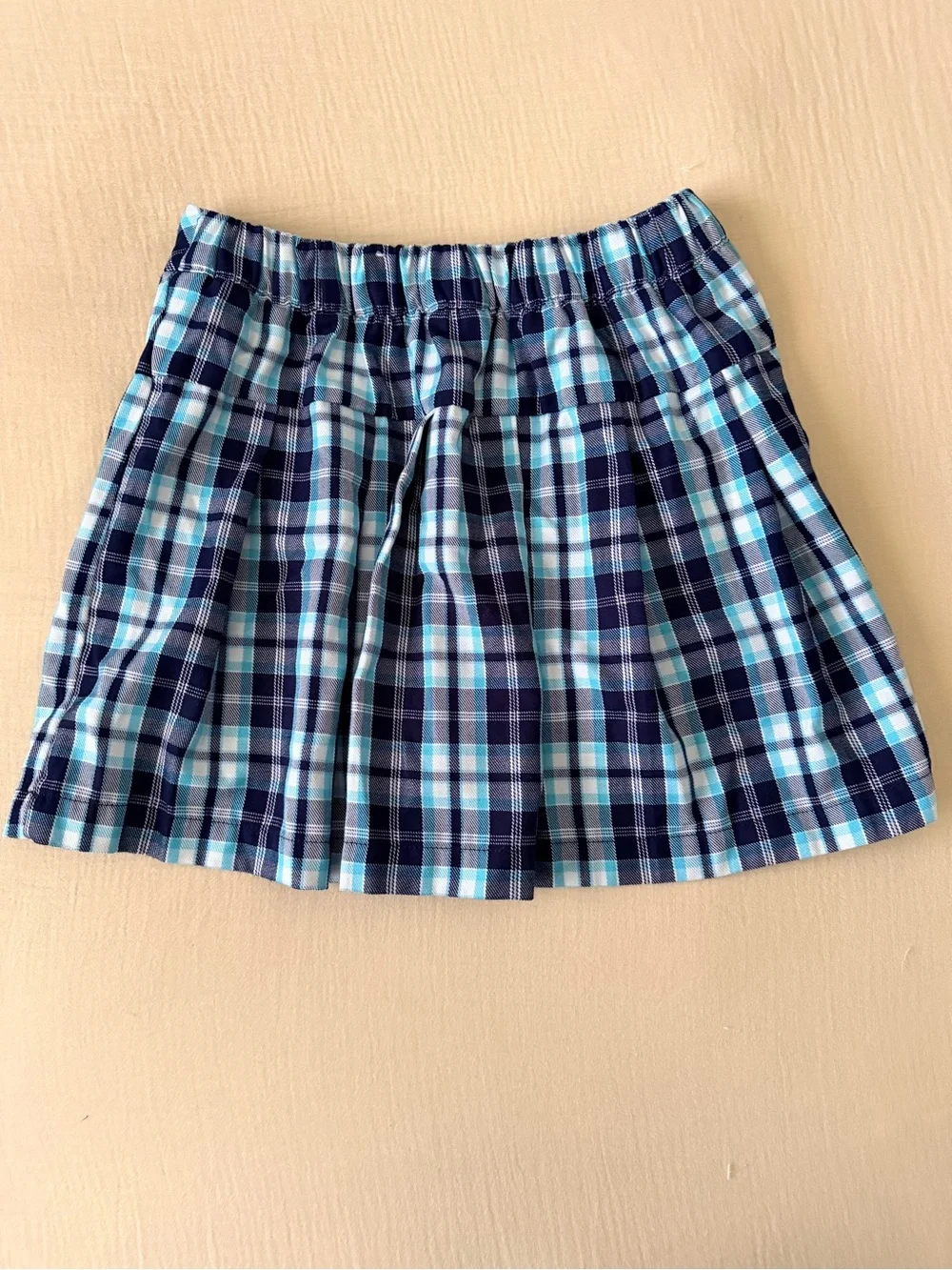 Justice Navy, Light Blue & Teal Plaid Skort